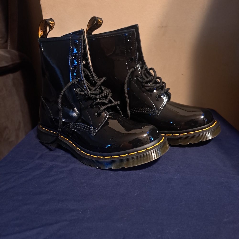 Dr. Martens Shiny Black Combat Boots